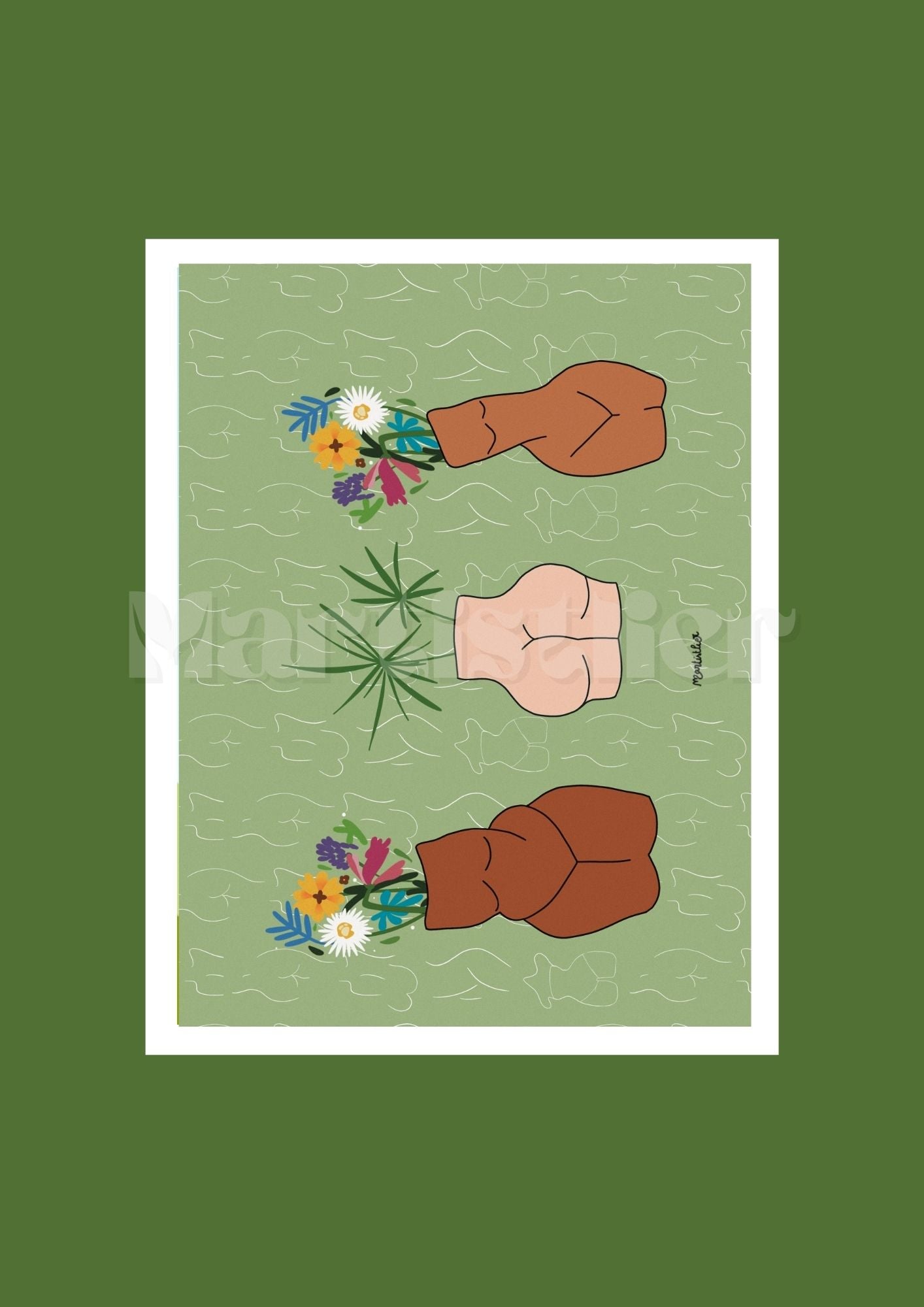 Carte postale - Trois fesses