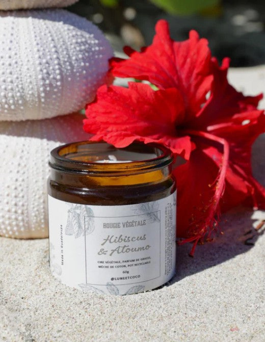 Bougie artisanale - Hibiscus et Atoumo
