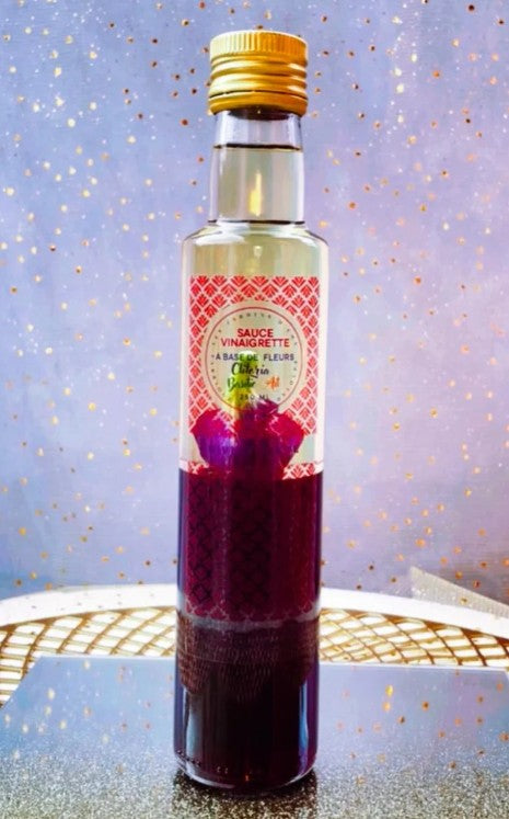Sauce vinaigrette à la Fleur de clitoria et Basilic